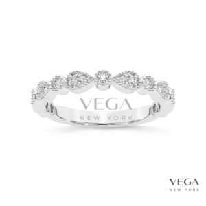 Teardrop Milgrain Lab Grown Diamond Wedding Band