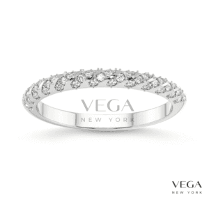 Diagonal Pavé Diamond Wedding Band