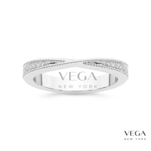 Crossover Diamond Wedding Band