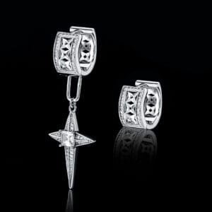 Celestial Edge Star Diamond Earrings