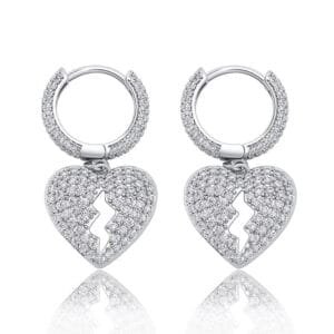 Vega Lightning Heart Hoop Earrings