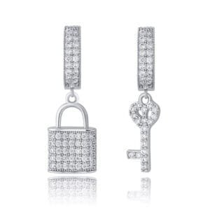 Key to My Heart Lock & Key Diamond Earrings