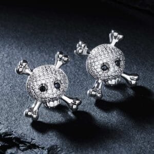 Skull & Crossbones Lab Diamond Earrings
