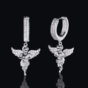 Angel Wing Lab Diamond Hoop Earrings