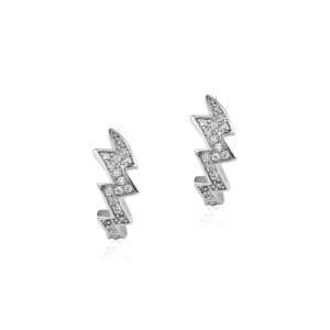 Lightning Bolt Classic Diamond Hoops