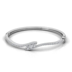 Round Lab Grown Diamond Swirl Bangle