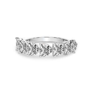 Heart Shape Diamond Half Eternity Anniversary Band