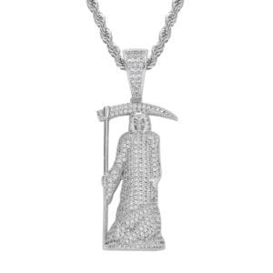 Grim Reaper Iced Diamond Pendant