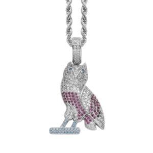Icy Night Owl Diamond Pendant