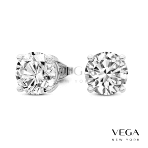 Round Shape Lab Diamond Stud Earrings