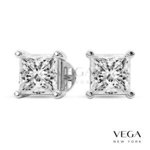 Princess- Cut Lab Diamond Stud Earrings
