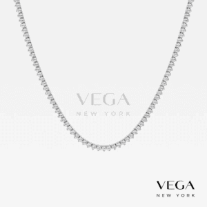Three Prong Lab Diamond Tennis Necklace