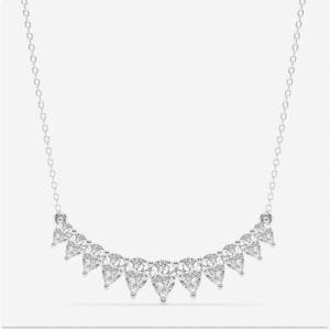 Pear shaped Diamond Cluster Fashion Necklace