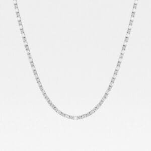 Round & Emerald Lab Diamond Tennis Necklace