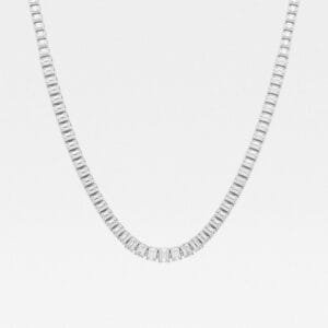 Radiant Emerald shape Diamond Tennis Necklace