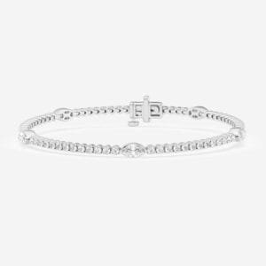 Marquise Accented Lab Diamond Tennis Bracelet