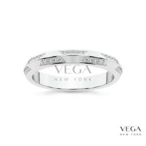 Geometric Diamond Accent Anniversary Band