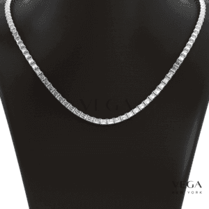 Emerald cut Lab Diamond Tennis Necklace