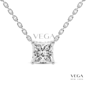 Princess-Cut Lab Diamond Solitaire Pendant