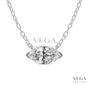 Marquise-Cut Lab Diamond Solitaire Pendant