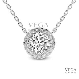 Round Halo Lab Diamond Pendant