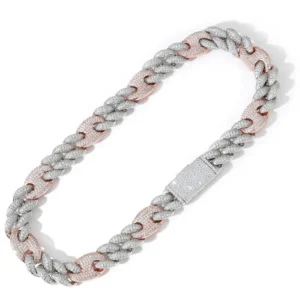 Iced Diamond Dual-Tone Cuban Chain