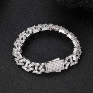 22.00 mm Iced Round Cuban Men’s Link Bracelet