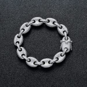 24.00 mm Iced Round Cuban Men’s Link Bracelet