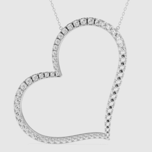 Open Heart Diamond Fashion Pendant Necklace