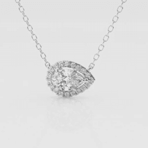 Pear Halo Diamond Fashion Necklace