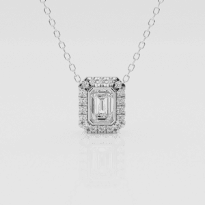 Emerald Cut Halo Lab Diamond Pendant