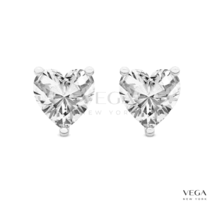 Heart shaped Diamond Stud Earrings