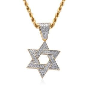 Icy Lab Diamond Star of David Pendant