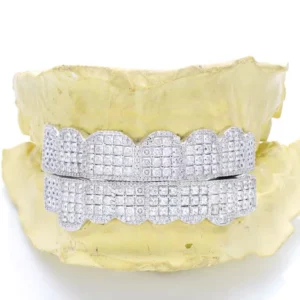 Square Princess cut Iced Diamond Grillz