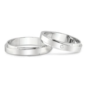 His & Hers Wave Lab Grown Diamond Couple Ring