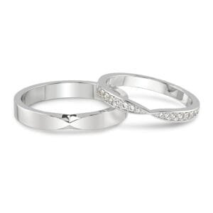 His & Hers Wave Lab Grown Diamond Couple Rings