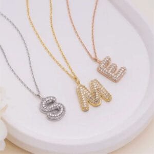 Bold Customized Alphabet Diamond Initial Pendant