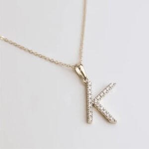 Diamond Initial “K” Pendant
