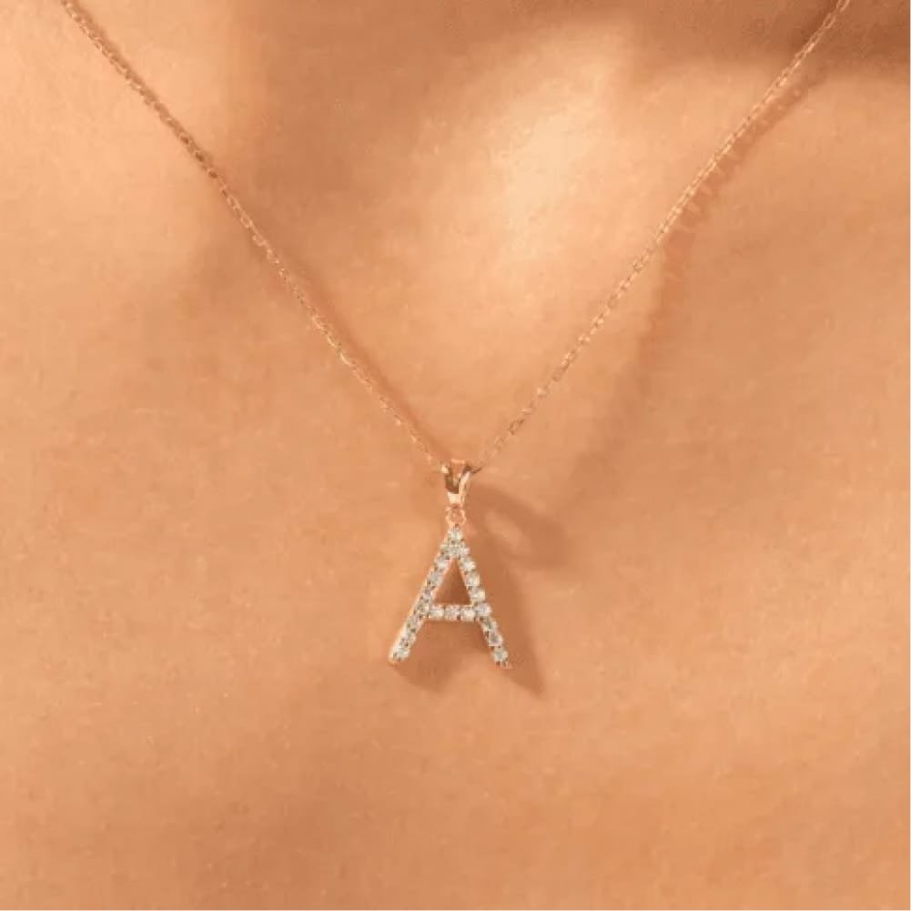 Diamond Initial Pendant 01