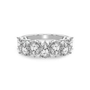 Pear cut Seven Stone Lab Diamond Anniversary Band