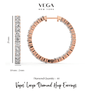Vegas’ Large Diamond Hoop Earrings