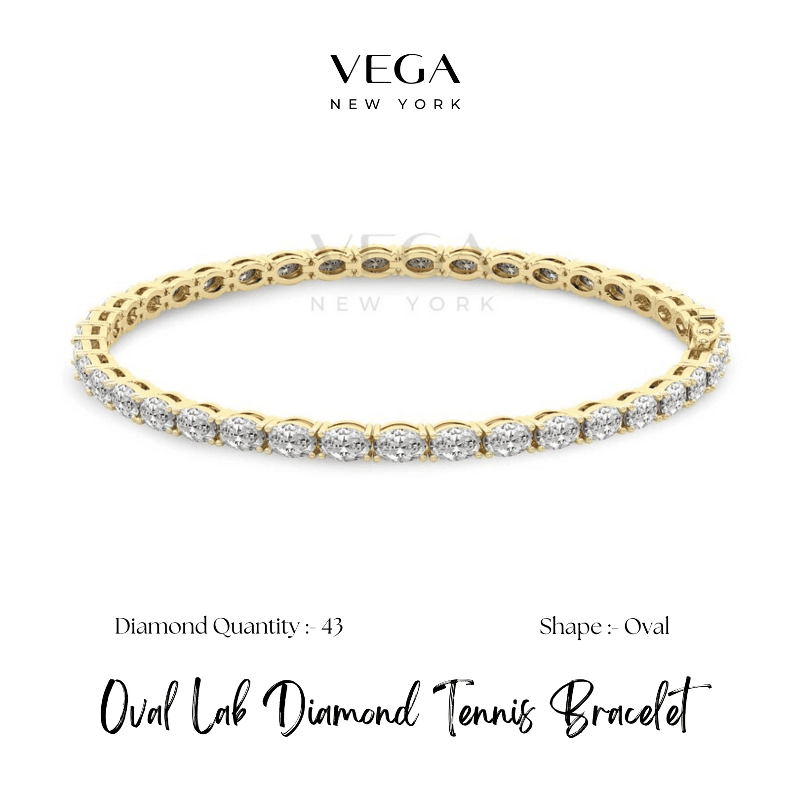 Oval Lab Diamond Tennis Bracelet