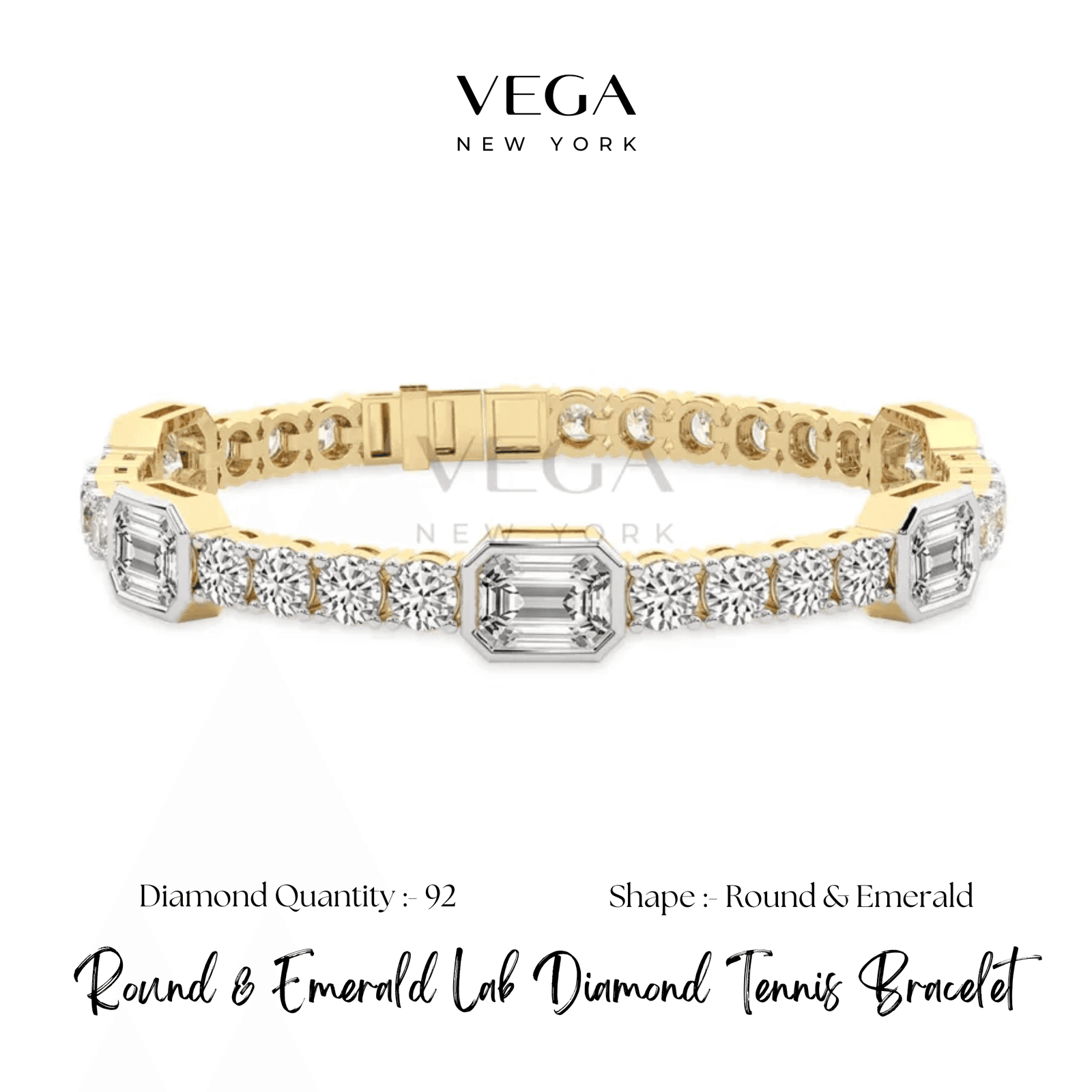 Round & Emerald Lab Diamond Tennis Bracelet 01