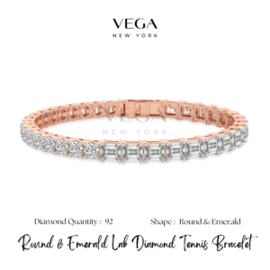 Emerald and Round Diamond Dual-Row Bracelet