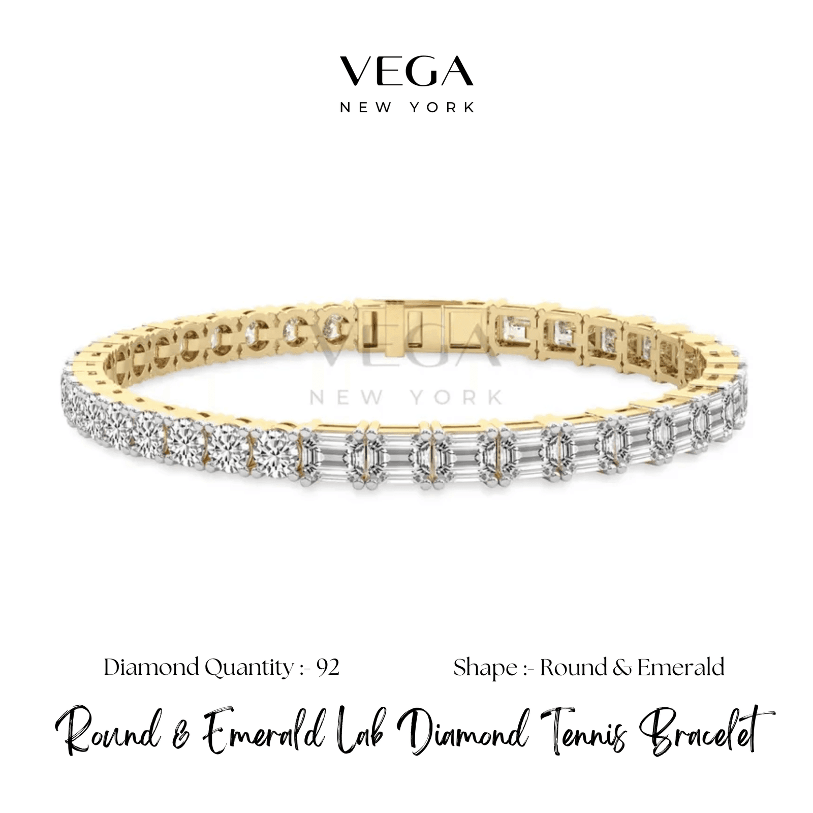 Round & Emerald Lab Diamond Tennis Bracelet (3)