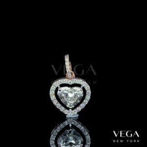 Heart-Shaped Halo lab diamond Pendant in rose gold