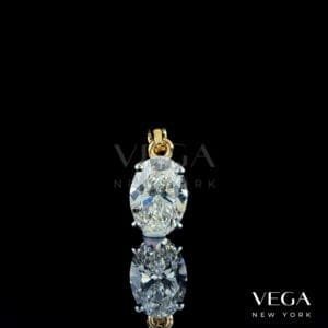 Oval-Cut lab diamond Pendant in yellow gold