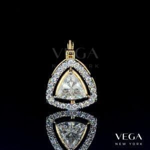 Trillion Cut lab diamond Pendant in yellow gold
