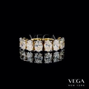 Oval-Cut lab diamond Eternity Band in yellow gold