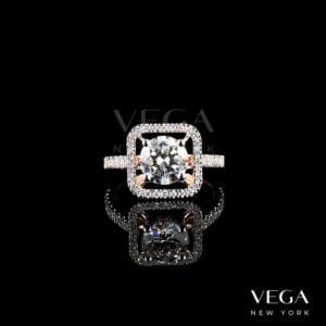 Round Halo lab diamond Engagement Ring in rose gold